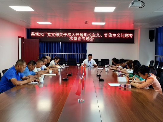 菜壩水廠黨支部召開關(guān)于深入開展形式主義、官僚主義問題專項整治專題會